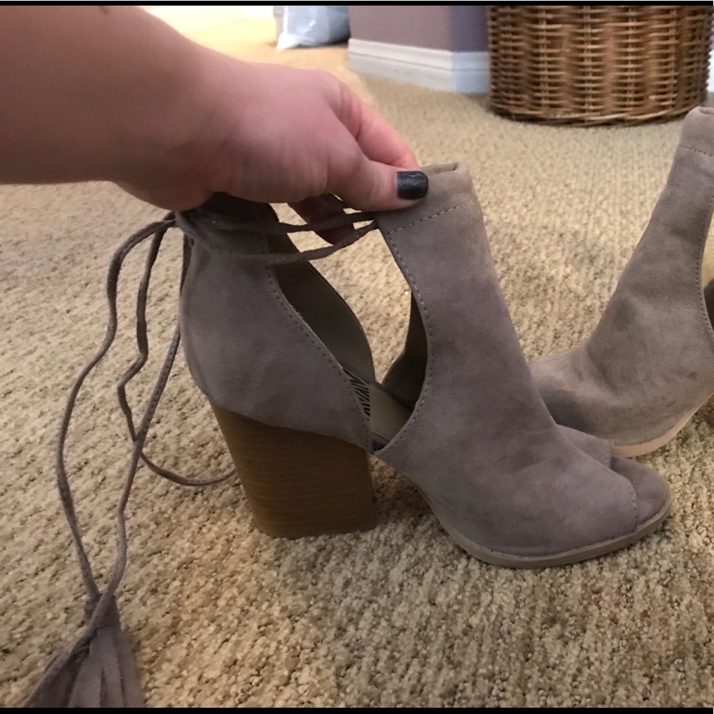 open toe booties
